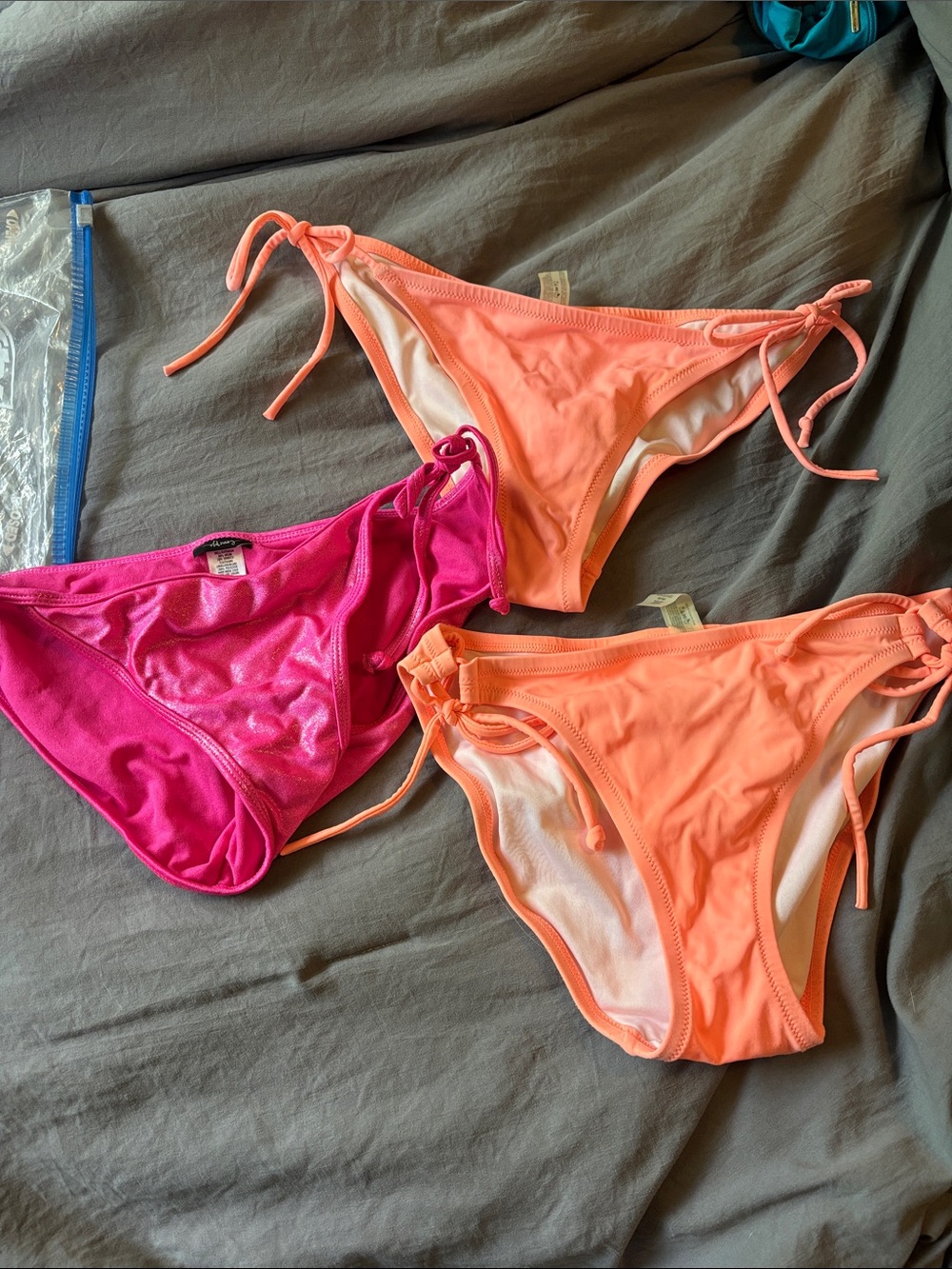 Neon Bikini Bottoms Trio - Coral & Hot Pink